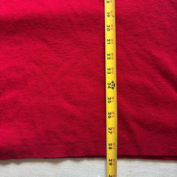 Lord & Taylor Red Merino Wool Quarter Zip Sweater L Classic Minimalist - Picture 7 of 7